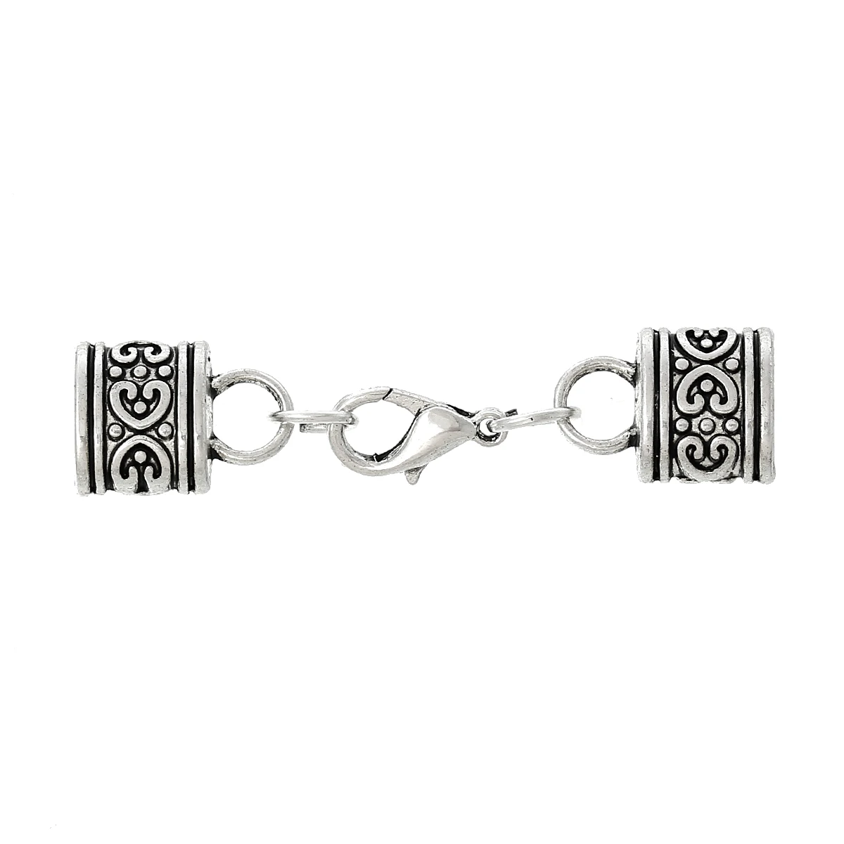 DoreenBeads ожерелье наконечники шнура Омаров застежкой Овальный серебристый цвет