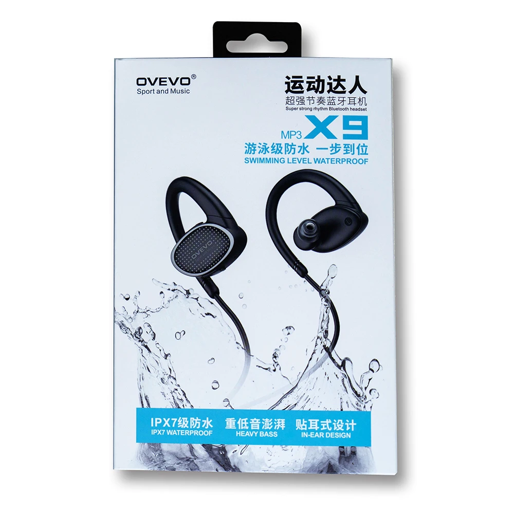 OVEVO X9 8G MP3 bluetooth наушники IPX7 Водонепроницаемый плавательные спортивные супер