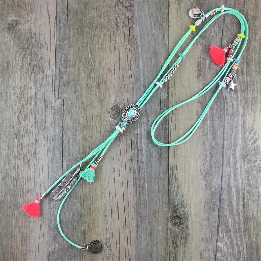 Женское длинное пляжное ожерелье в стиле бохо|leaf jewelry|jewelry for womenlong necklace |