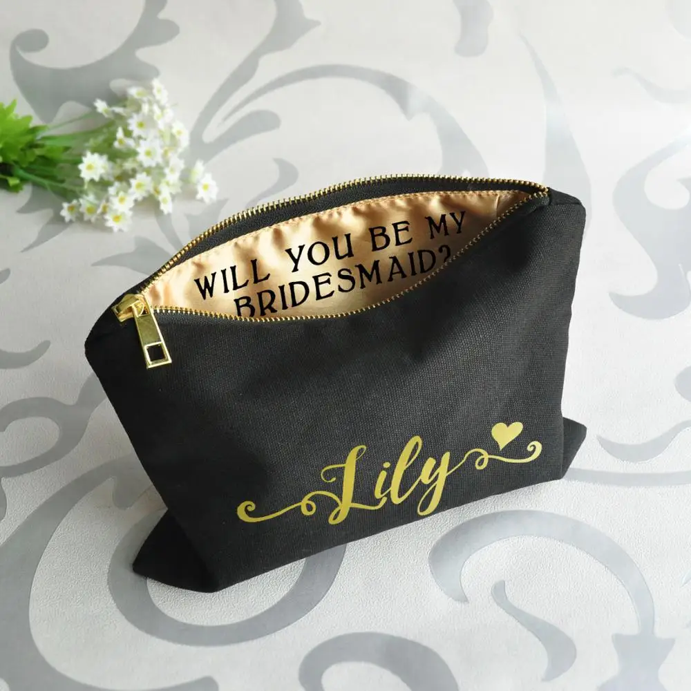 

Personalized Travel Makeup Bag Bridesmaid Makeup Bag Custom Cosmetic Bag Bridesmaid Gift Pouch