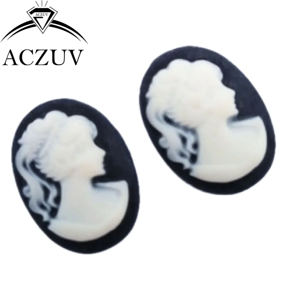 Wholesale 13x18mm Oval Cameo Cabochon Lady Beauty Head Resin Flat Back Beads For Phone Case DIY Blank Base Bezel Jewelry Making