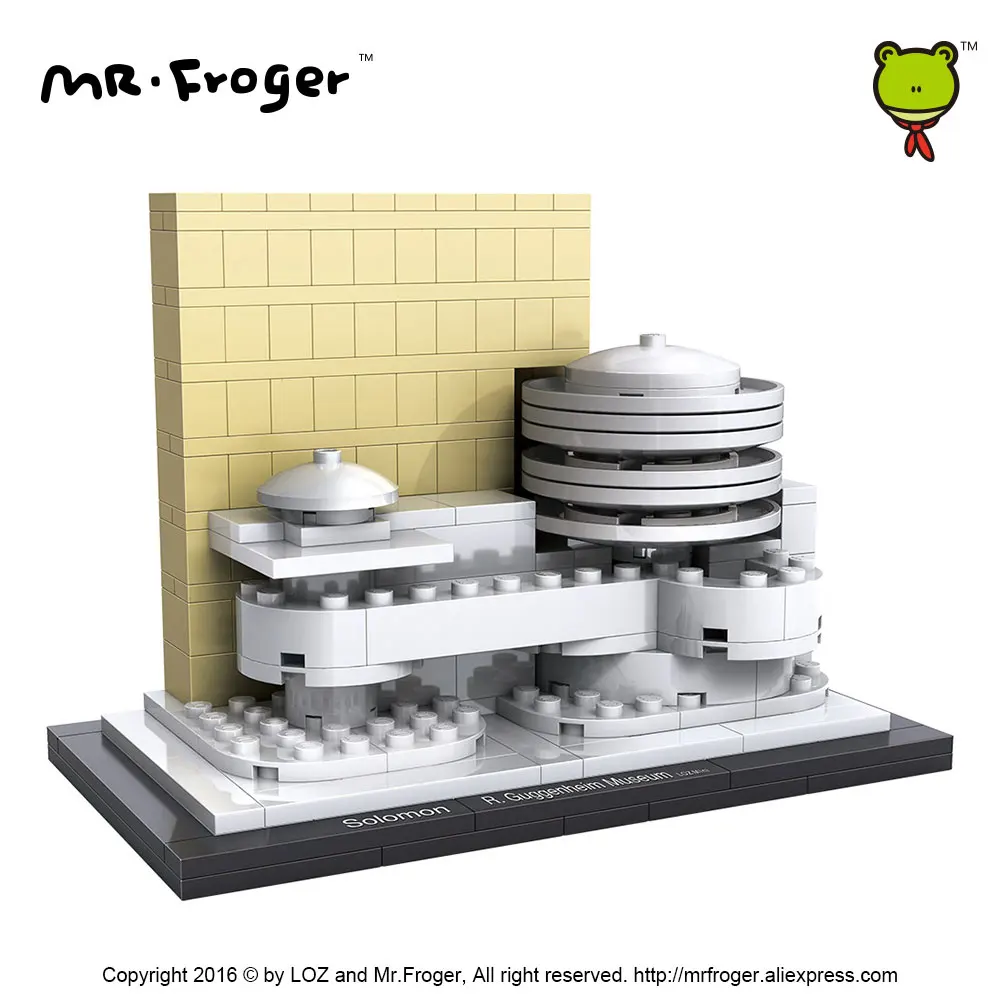 Mr. Froger LOZ architecture Guggenheim дом в музее DIY модельные наборы мини блок Forge World City модели