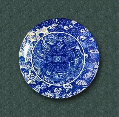 6 Longfeng Chengxiang раскачивающаяся керамическая декоративная тарелка фоновая настенная декоративная настенная подвесная тарелка - Цвет: 6