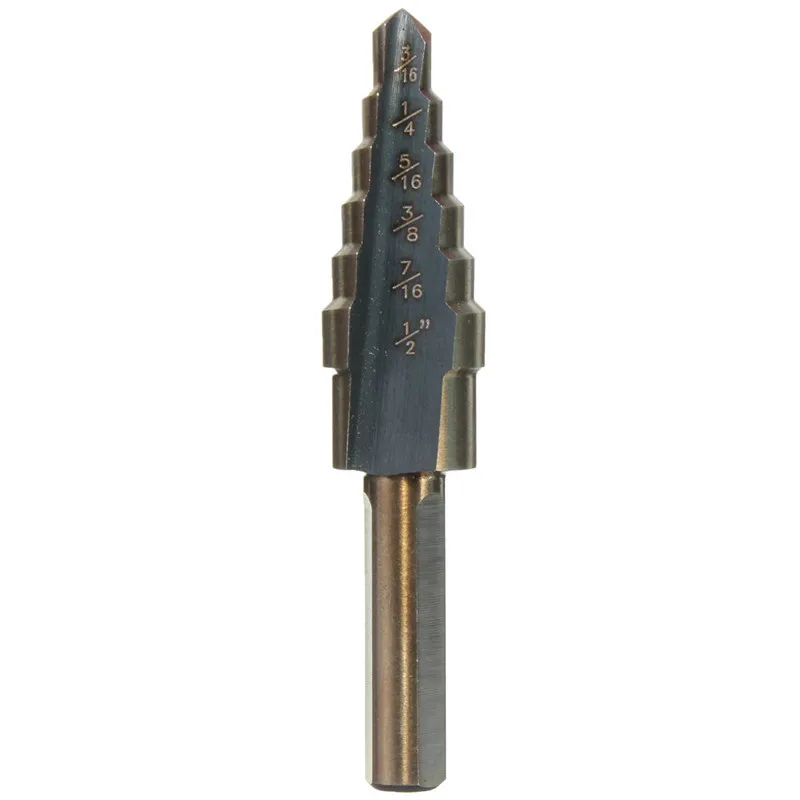 Drillpro утилита 5 шт./компл. HSS Кобальт несколько отверстий 50 размеры Шаг сверло набор с Алюминий чехол для woodwroking