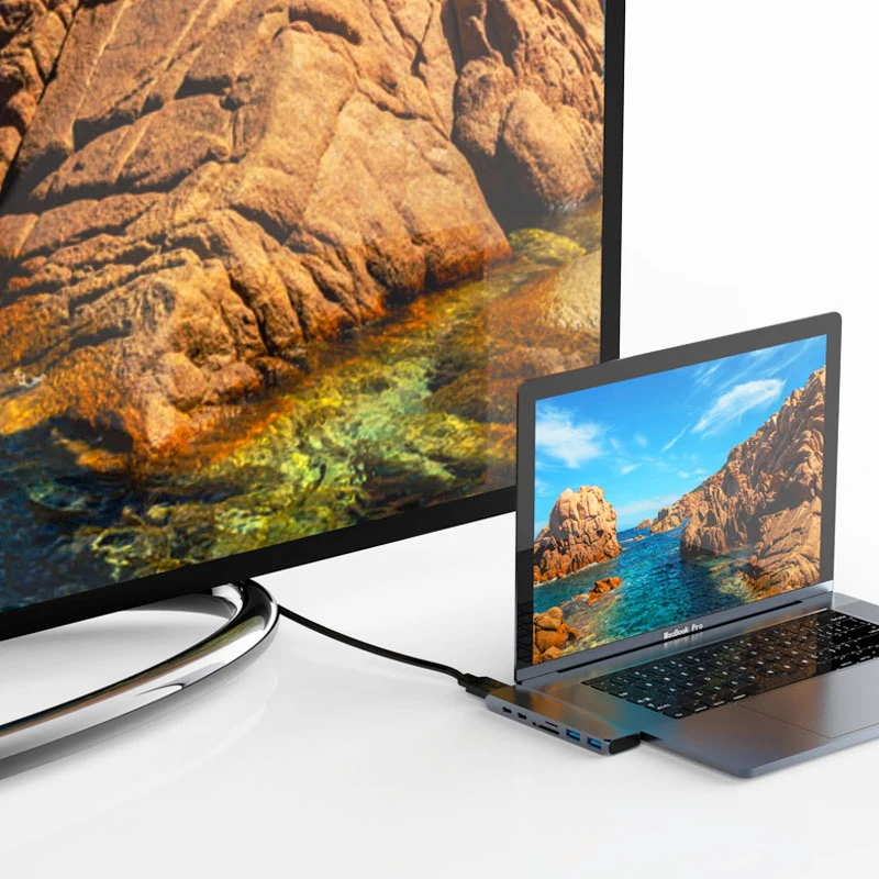 USB C концентратор к HDMI Thunderbolt 3 адаптер с 4 k 0 PD SD TF для MacBook type док сплиттер