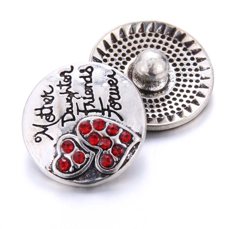 10pcs/lot High Quality Heart Rhinestone Styles Metal Charm 18mm Snap Button Bracelet For Women Boom Life DIY Jewelry | Украшения и