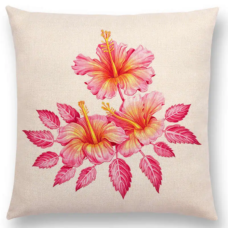 Акварельные растения гибискус Агава монстера филодендрон пион Феникс пальма