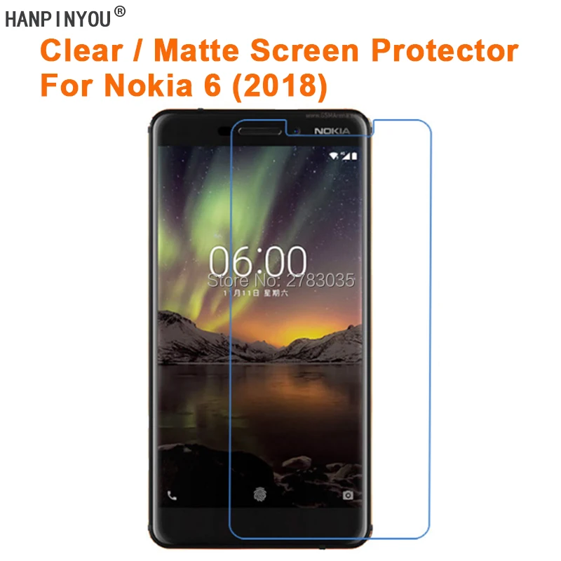 Для Nokia 6 1 II (2018) 5 &quotпрозрачная глянцевая/Антибликовая матовая защитная пленка