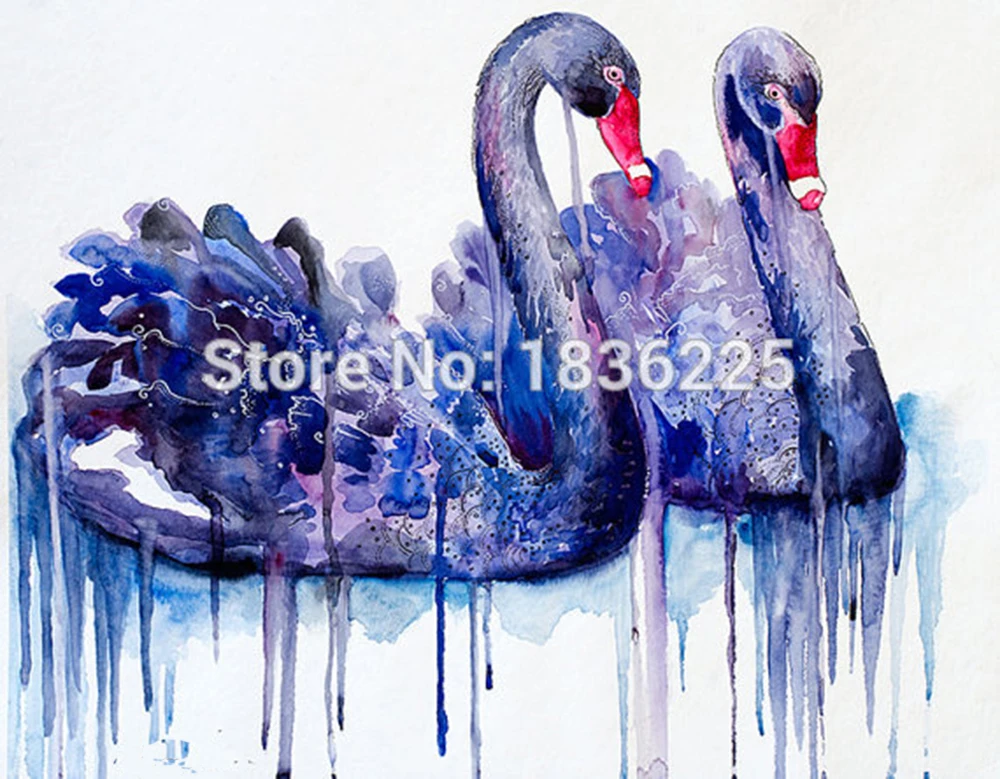 Искусство Фиолетовый Лебедь живопись Античная картина маслом искусство на