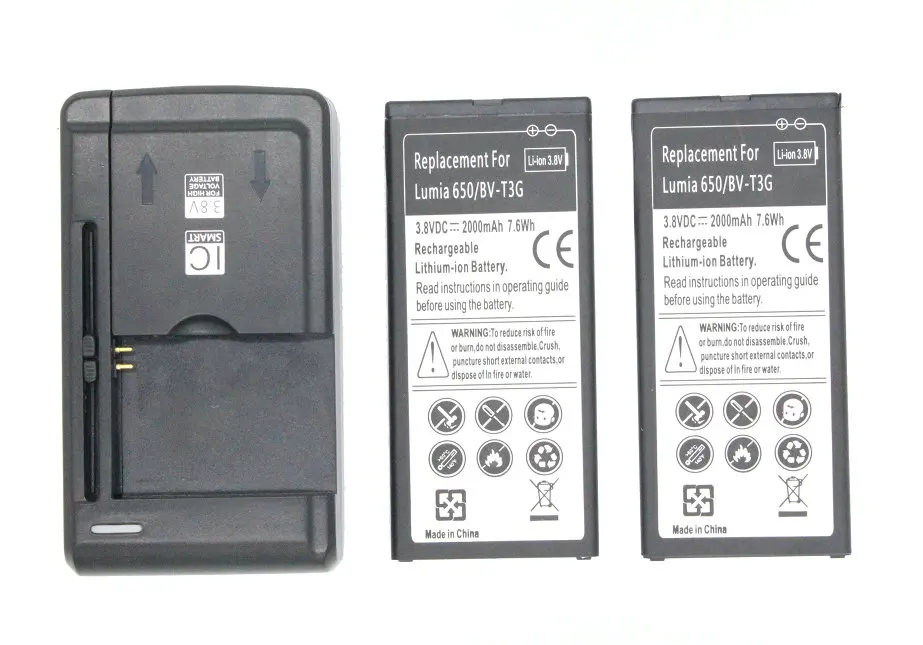 2x2000 мА/ч 7.6Wh BV T3G запасная батарея + универсальное зарядное устройство чехлы