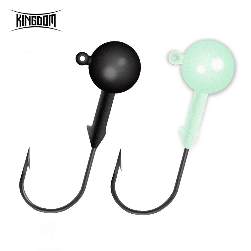 

Kingdom Jig Head Fishing Baits 3.5g 5.3g 7g 10.5g 14g Barbed Hook Soft Lures Jigging Worm Shad Hook Fishing Hooks Accessories