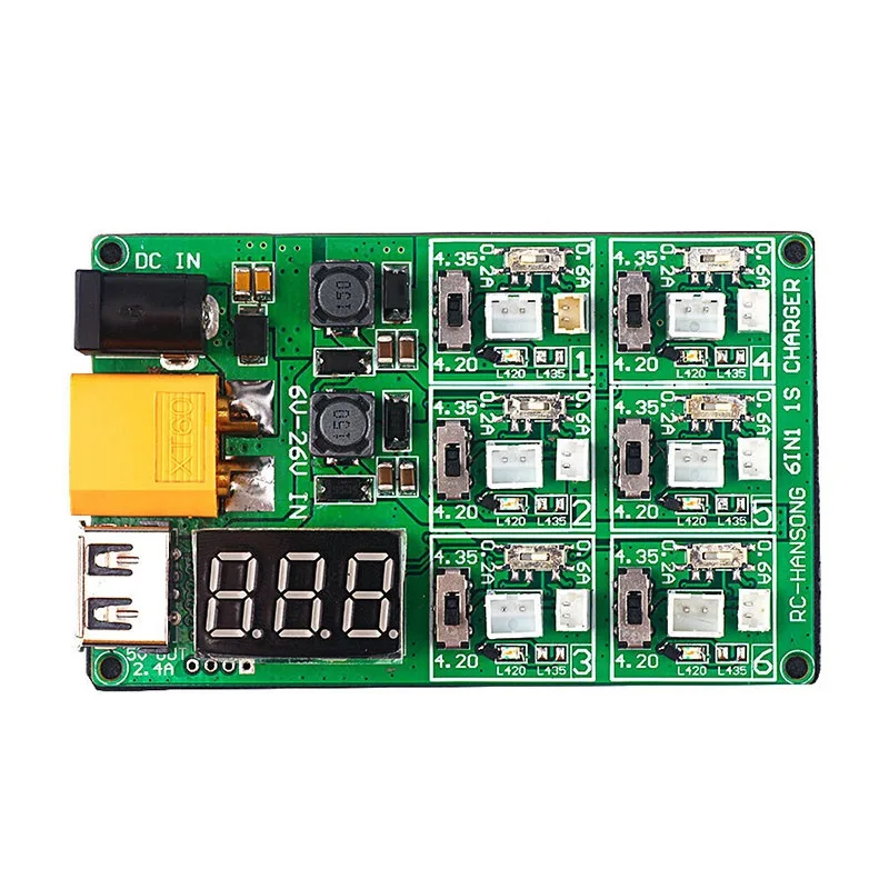 6 в 1 3 7 В 1S Lipo LiHv зарядное устройство Зарядка плата для KINGKONG Tiny RC Мультикоптер