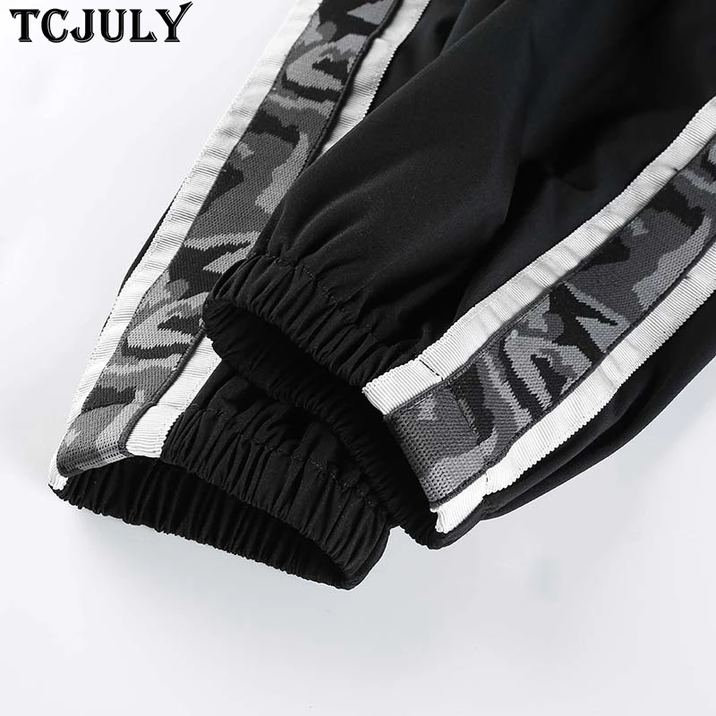 Женские камуфляжные штаны TCJULY черные облегающие с высокой талией и карманами |