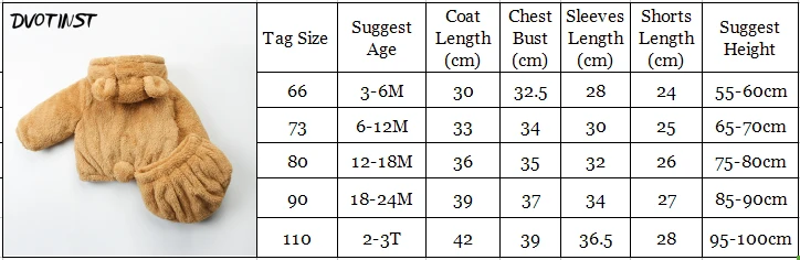 Dvotinst Baby Boys Girls Clothes Winter Plush Cute Bear Coat Jacket+Shorts Set Outfit Infant Toddler Costume Clothing Playsuit | Детская