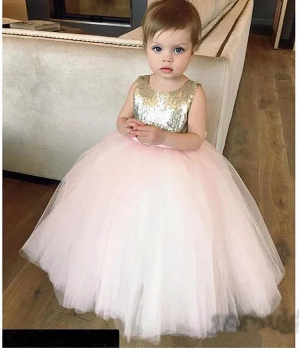 

Cute Flower Girl Dresses with Bow Girls First Birthday Dress Baby Girls Christmas Gown Custom Made
