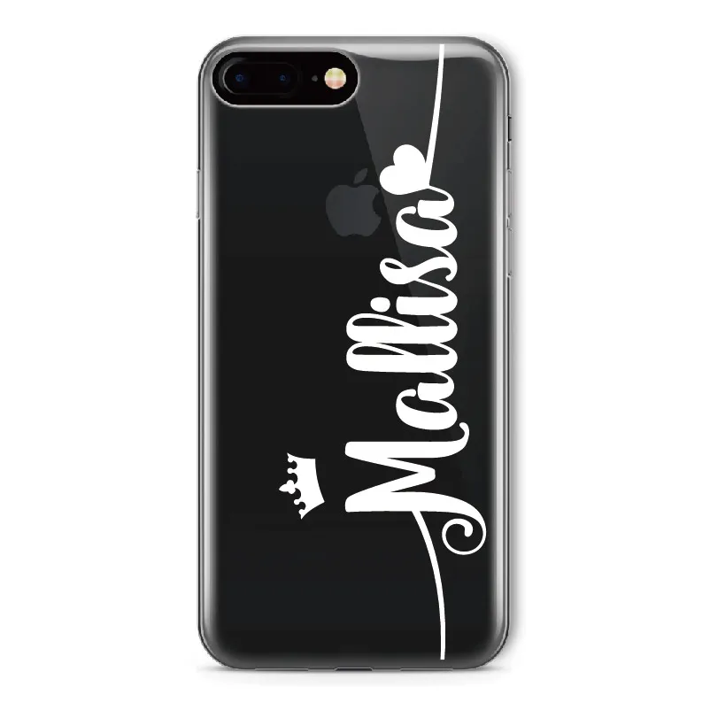 7-White Text Для iPhone 6 6S XS Max 7 7Plus 8 8Plus 5X11 Pro Max XR персонализированное имя Любовь Корона Единорог Мягкий Прозрачный чехол для телефона - Цвет: 7-White Text