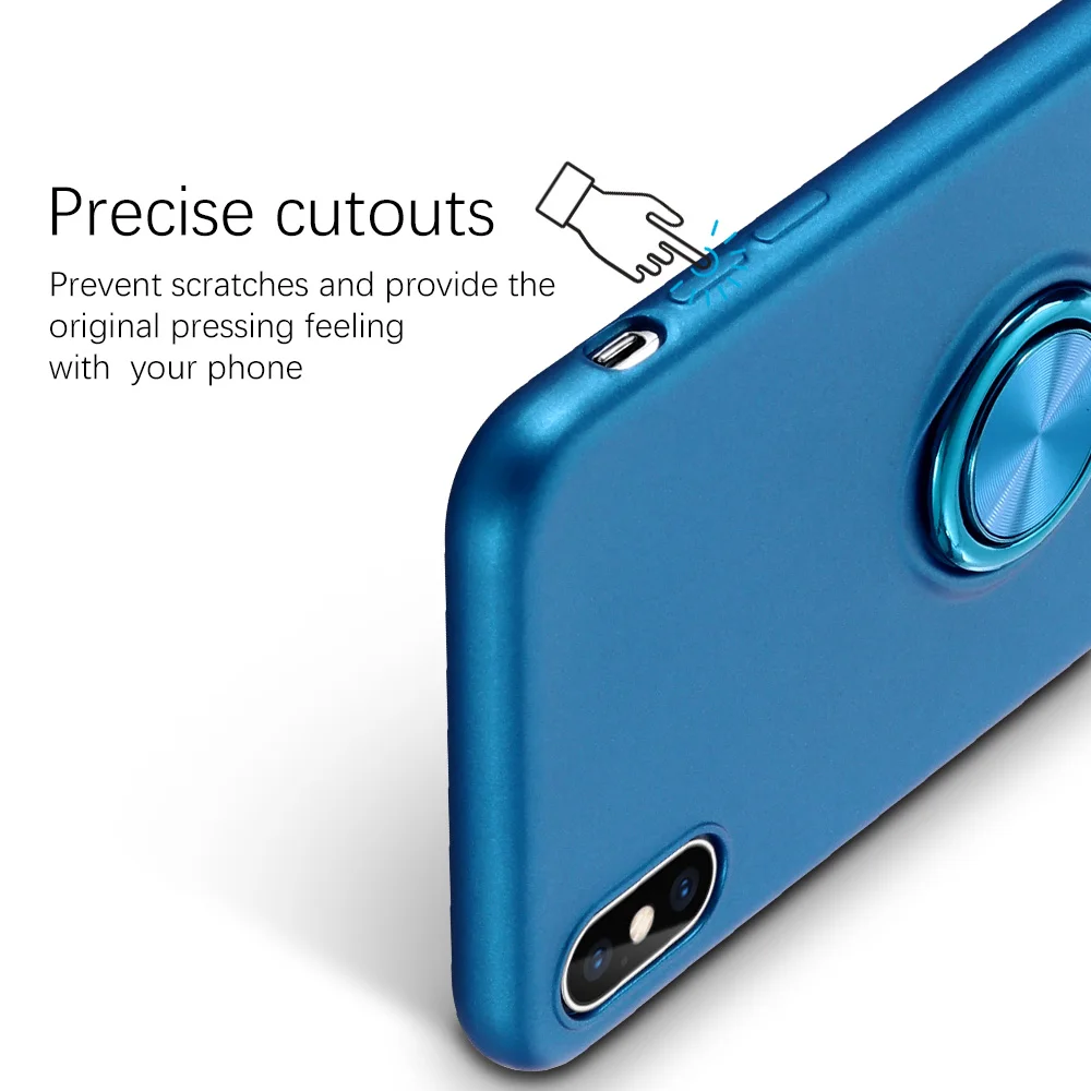 Ascromy чехол для iPhone 7 Plus роскошный силиконовый ударопрочный с кольцом держатель Apple