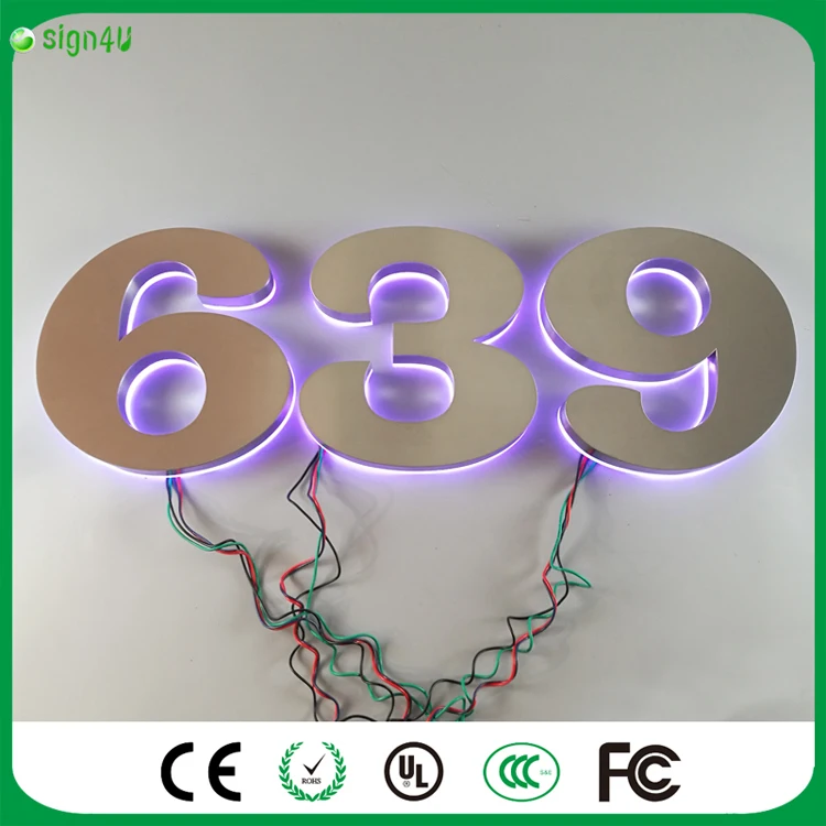 Из нержавеющей стали RGBW дом Номера для украшения дома | Лампы и освещение