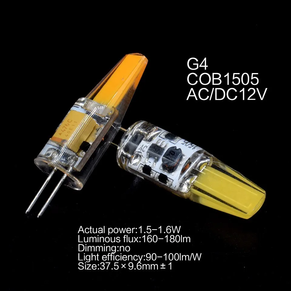 LKLTFX 360 угол луча лампа кукуруза G4 светодиодный Светодиодная COB 1505 AC DC 12V