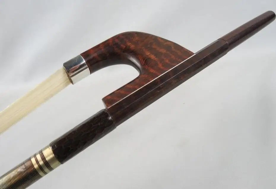 Крепкий немецкий стиль барокко Snakewood 3/4 бас лук Серебряное крепление|mount spotlight|silver