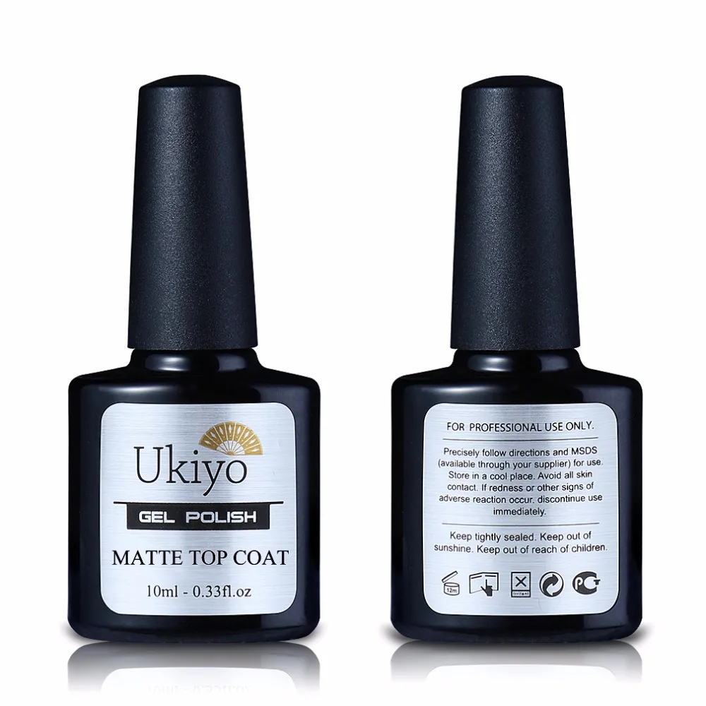 Ukiyo 10 мл матовое верхнее покрытие замочить от УФ-гель для ногтей праймеры полу Перманентный дизайн ногтей маникюр Гель Лаки Матовый верхний слой лак