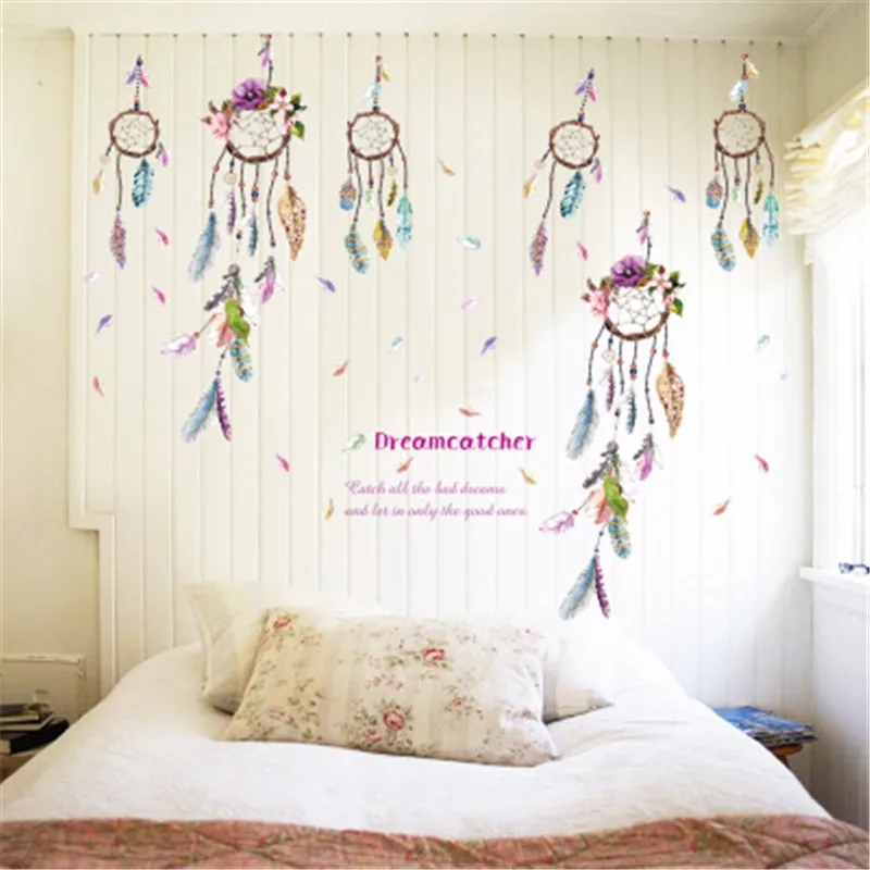 2018 Lucky Ловец снов перья стены наклейки Home Decor Гостиная росписи Книги по искусству