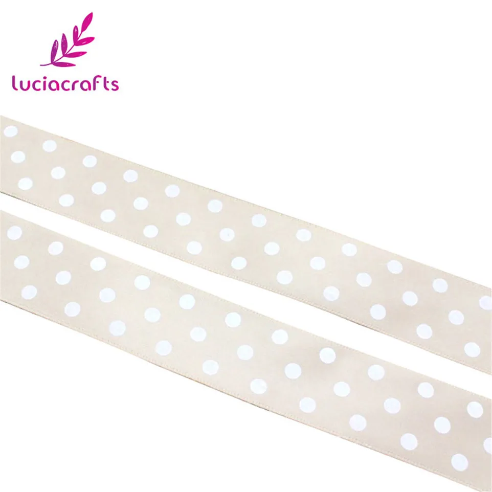 Lucia crafts 1 ''25 мм точечный узор печатная Рождественская атласная лента DIY шитье и бант для волос украшения ремесла 5 ярдов/партия T0205