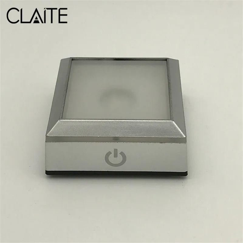 CLAITE 4 светодиода Цветной 3D Кристалл дисплей ремесла лампа база USB питание