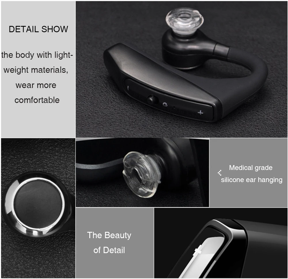 AMTERBEST V12 Беспроводной Bluetooth наушники для спорта вождения гарнитуры вкладыши Шум