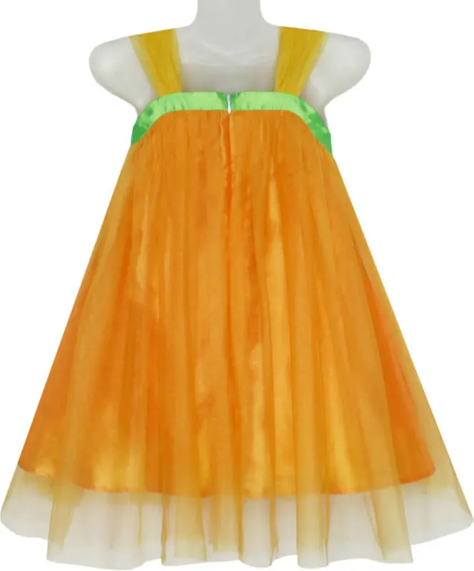 Girls Dress Pumpkin Tulle Party Halloween Costume 2020 Summer Princess Wedding Dresses Clothes Size 3-12 Carnival Vestidos | Детская