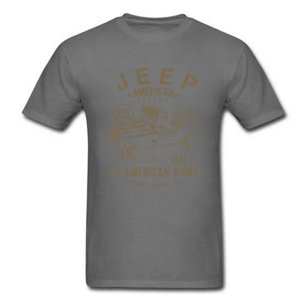 JEEP, Американская Легенда, армейская футболка, Лидер продаж, хлопковые мужские топы, футболка с автомобилем, Военный стиль, Бежевая Одежда, Винтажный дизайн, футболки - Цвет: Dark Gray