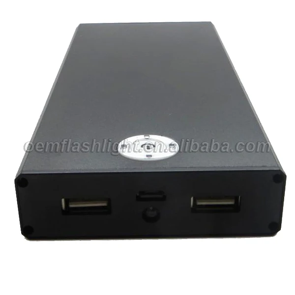Внешний аккумулятор 10x18650 компоненты сделай сам с двойным USB выходом черный/ярко