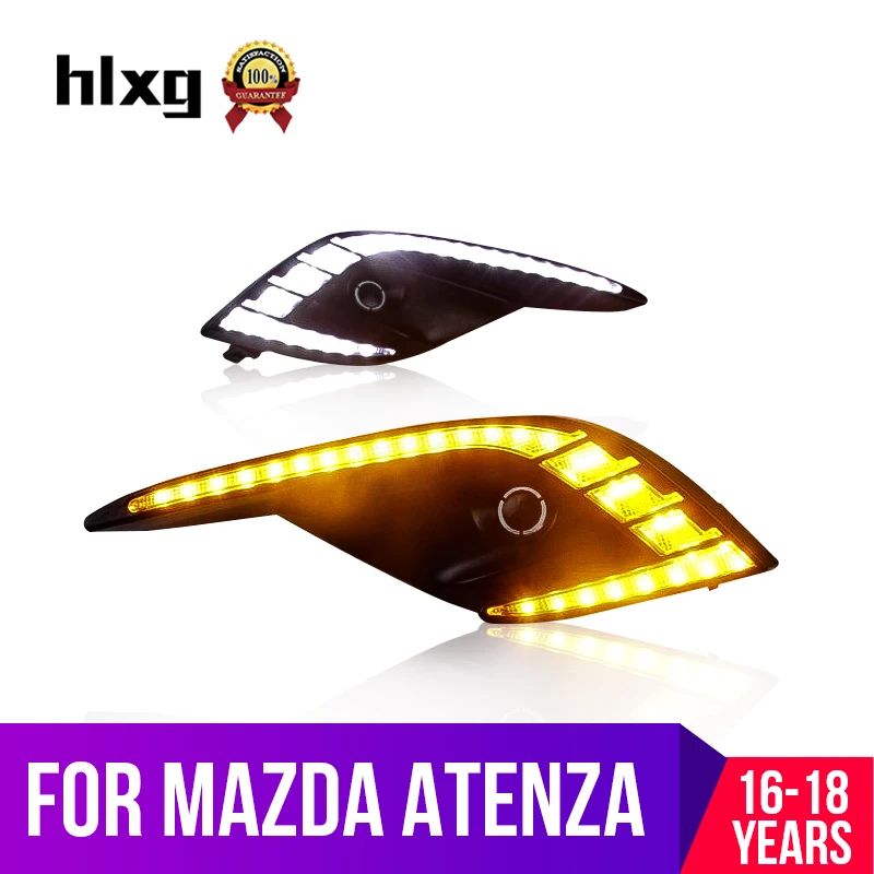 Hlxg 2 шт. авто светодиодный DRL дневные ходовые огни авто-Стайлинг для Mazda 6 ATENZA 2016 2017