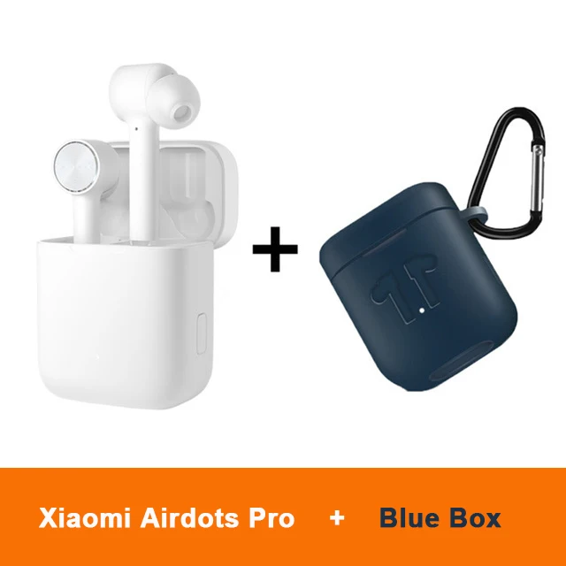 Оригинальные Xiaomi Airdots Pro TWS наушники Bluetooth беспроводные стерео ANC переключатель ENC Авто пауза кран управление наушники - Цвет: Add Blue Case