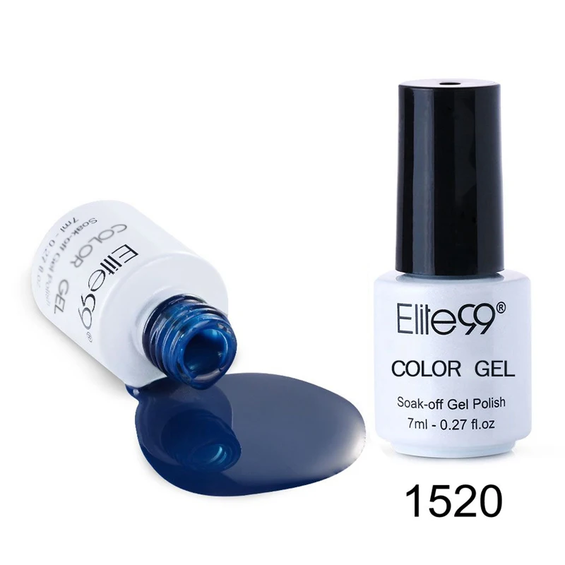 G1520 Dark Blue Elite99 7 мл УФ чистый цвет серия Гель-лак для Ногтей Стойкий Гель-лак для ногтей Vernis полуперманентный гель-праймер для ногтей Лаки - Цвет: G1520 Dark Blue