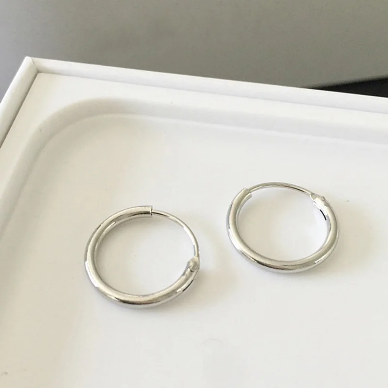 Silver 1 пара Простые Модные металлические круглые серьги-кольца винтажный геометрический серьги для женщин/мужчин ювелирные аксессуары букле d'oreille - Окраска металла: Silver