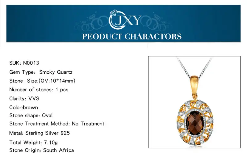 Дымчатый Кварц ПРИРОДНЫХ ожерелье позолоченный с кулоном 2017 последние стиль