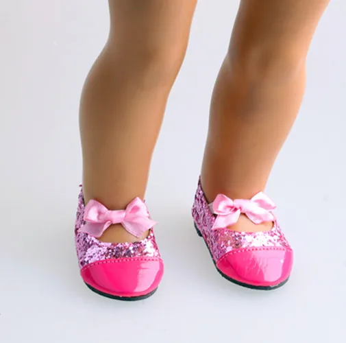LUCKDOLL/Розовая Милая обувь с галстуком-бабочкой подходит для 18 дюймов американский