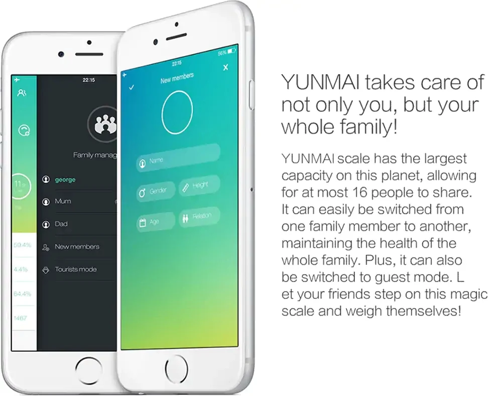 YUNMAI Premium Smart Scale Body Fat Scale монитор композиции тела с большим экраном Светодиодный с бесплатным приложением для iOS и Android