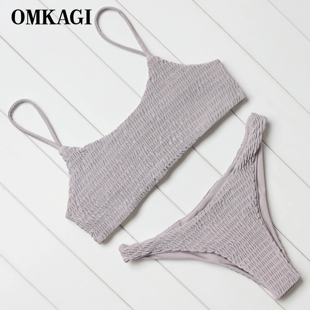 Бразильское бикини OMKAGI 2021 г. женский купальник с открытыми плечами сексуальные