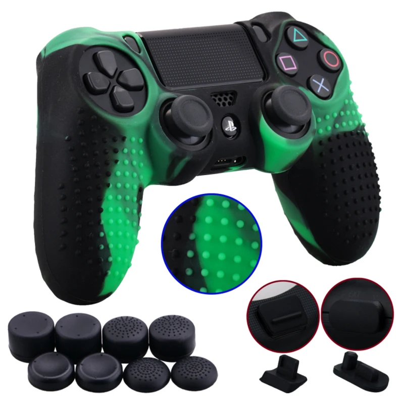 9 в 1 нескользящий Силиконовый чехол с шипами для контроллера Sony PlayStation Dualshock 4 PS4 DS4