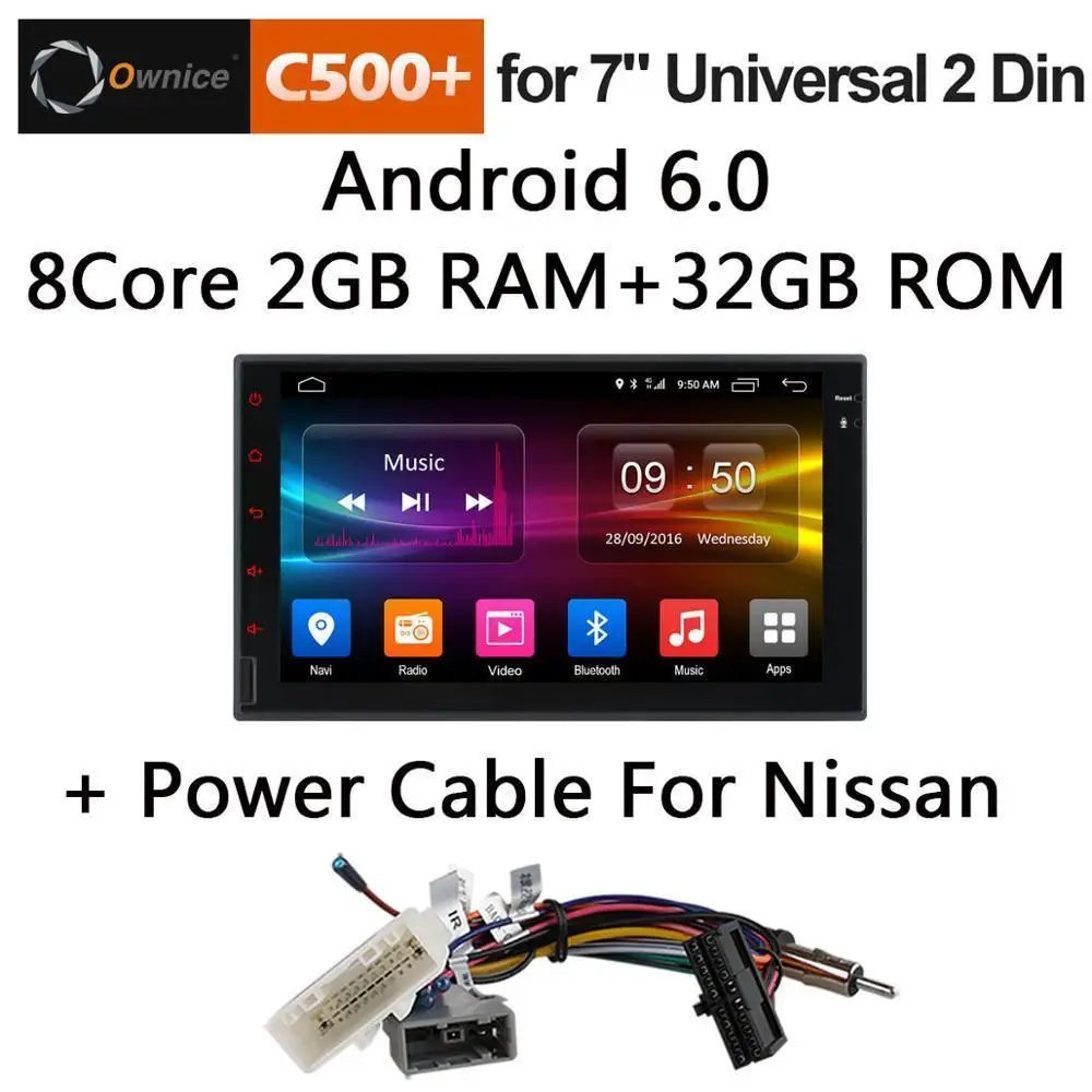 7001G Nissan Cable Ownice C500 G10 Octa 8 Core Android головное устройство Поддержка 4 аппарат не привязан к оператору сотовой связи сим сети автомобиля gps 2 din универсальный автомобильный Радио dvd мультимедиа плеер - Цвет: 7001G Nissan Cable