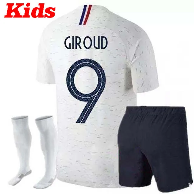 2 звезды дети 2018 Franceing World Cup футбольные майки MBAPPE GRIEZMANN POGBA 18 19 de foot Футбол Детские