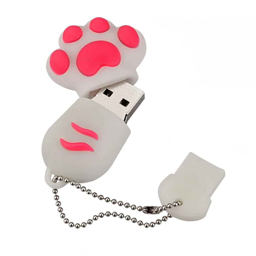 J-boxing Белый USB флеш-накопитель 32 Гб милый кот когти Флешка 16 памяти палочки для