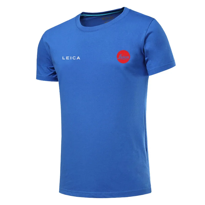Leica logo t shirt Tee Casual Top 100% cotton Short Sleeve Clothes | Мужская одежда