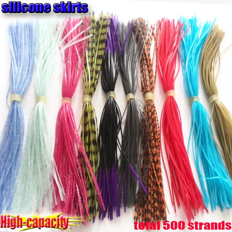 high quality professional production high-capacity 50 strands 10 bundles silincone skirts total 500 | Спорт и развлечения