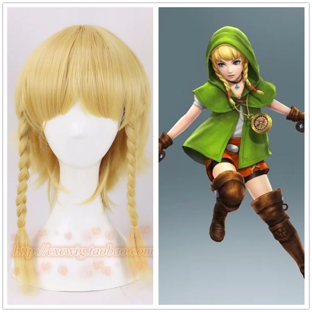 Hyrule воины Косплей Linkle для женщин Ссылка Золотые косы термостойкие синтетические
