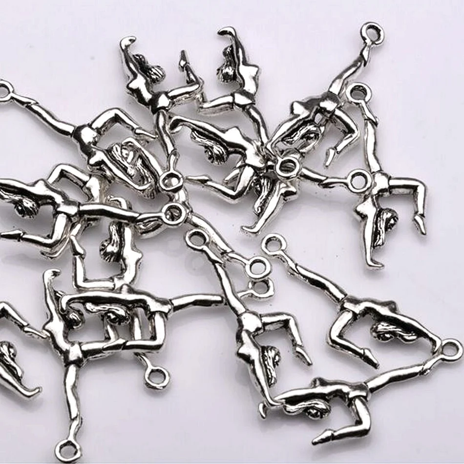MIC 100 шт. цинковый сплав двусторонний дизайн гимнастика гимнаст спортсмен шармы