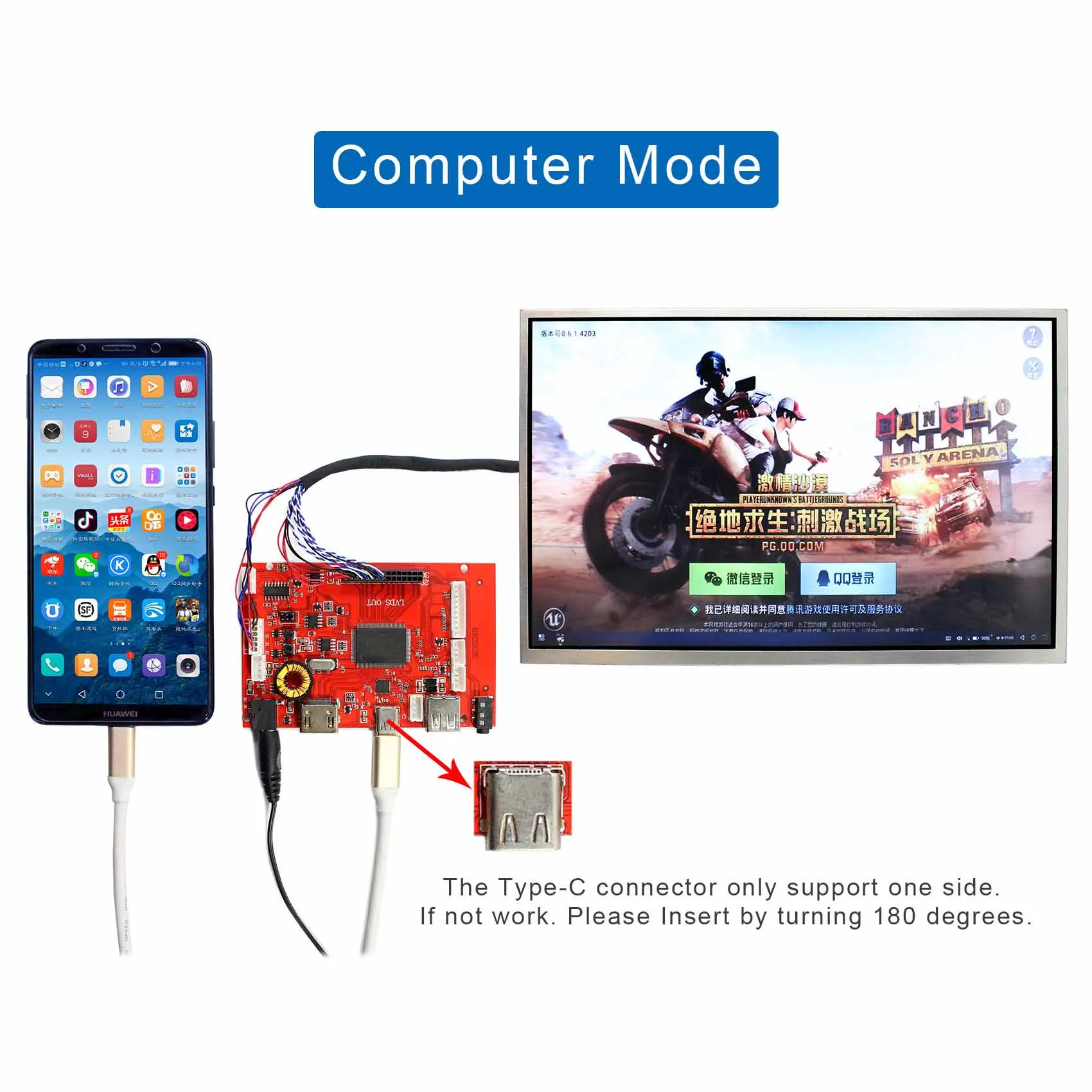 HDMI Тип C ЖК-плата контроллера для 15," LP156WH1 LTN156AT01 N156B3 B156XW01 1366x768 ЖК-экран