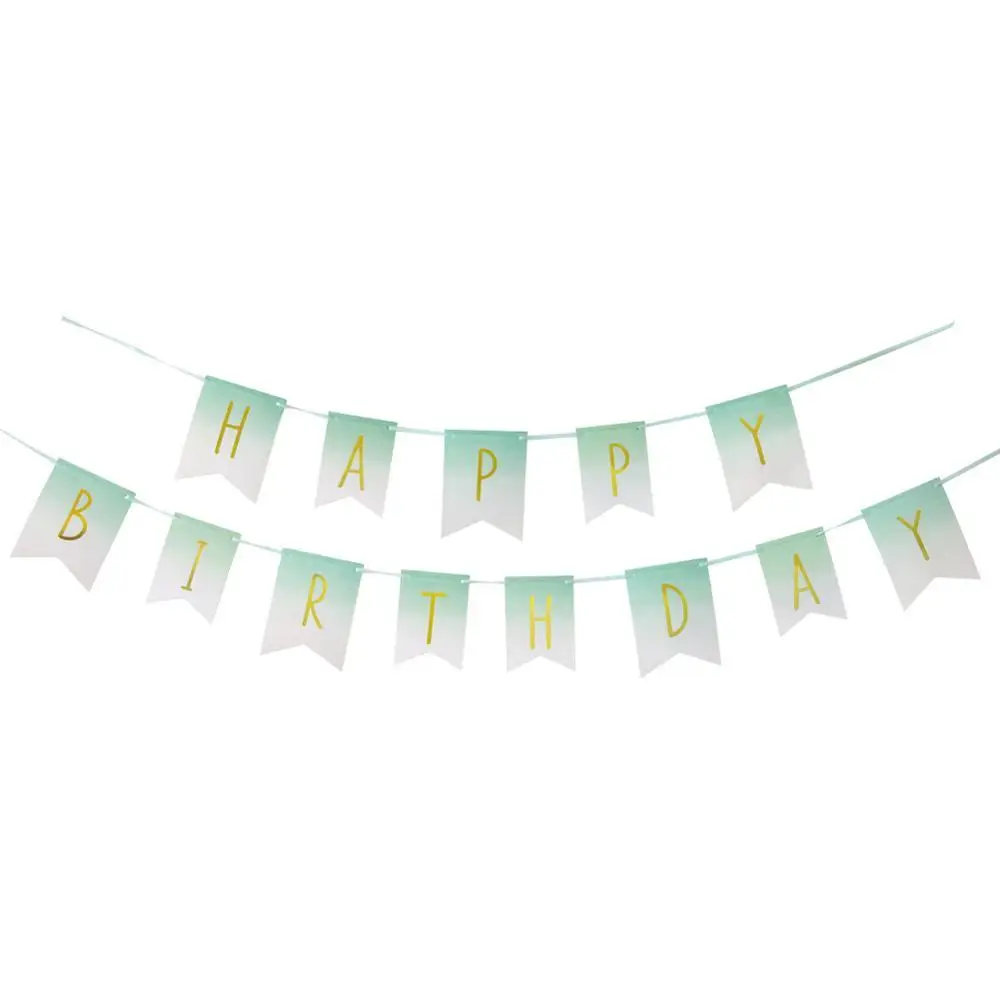 1pc banner-2m Мятный с днем рождения баннер Decaorations Золотой горошек гирлянда свежий цвет день рождения поставки - Цвет: 1pc banner-2m